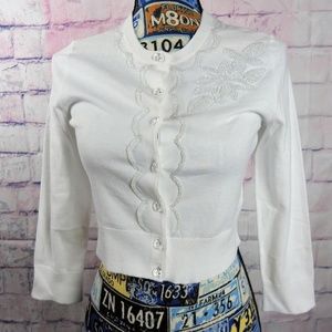 Lilly Pulitzer White Cardigan Sweater Small